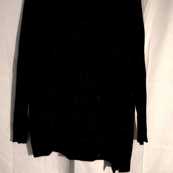Calvin Klein Black Tunic White dots Pullover Top Asymmetric Hem - Picture 6 of 16